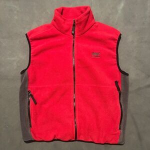 Helly Hansen Red Fleece Vest Mens Size Large Full Zip Outdoor‎ Gorpcore
